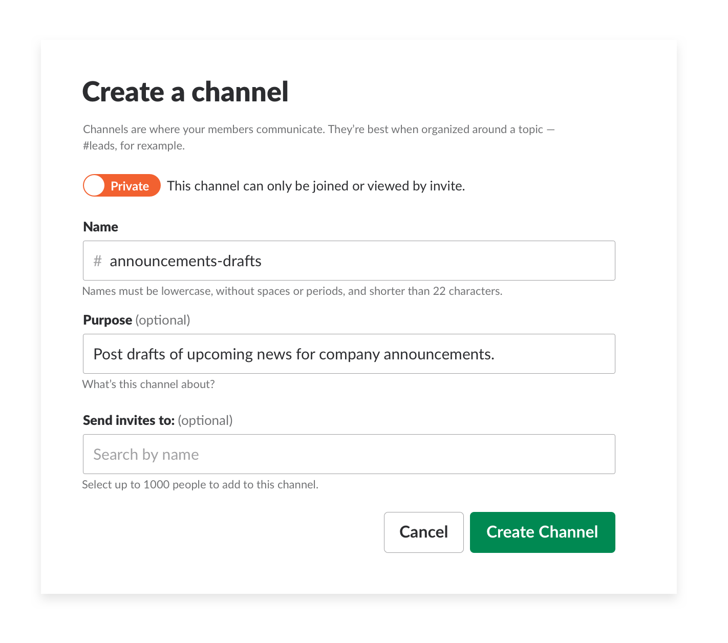 Approve and send company wide announcements Slack Tips Slack