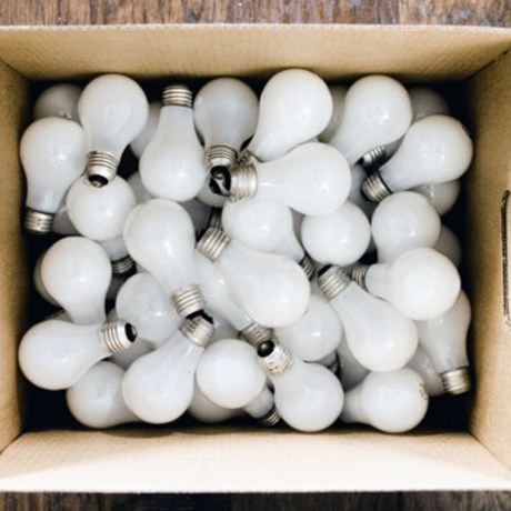 box of lightbulbs