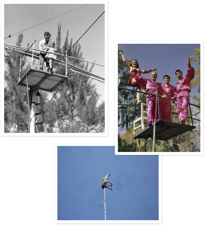 Karla Wallenda performing daredevil stunts through the ages
