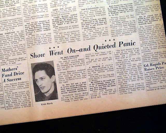 newspaper article "show went on- and quieted public"