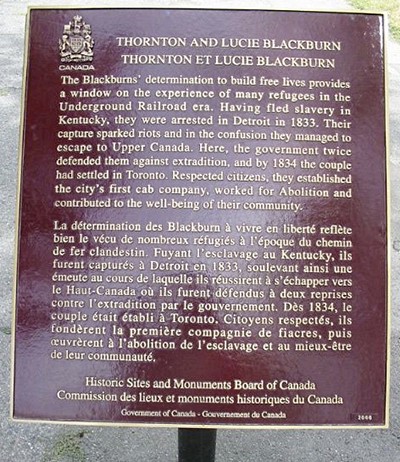 plaque honoring Blackburns