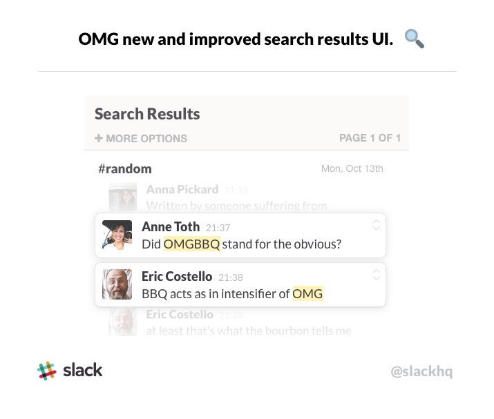 search results UI