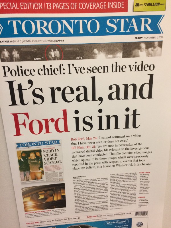 front page of Toronto Star