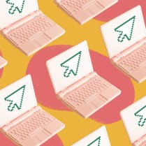 Three rows of laptops with arrows on the screen depicting the rise of digital transformation in organizations of all sizes. A digital transformation is where companies implement digital tools, processes and workflows to improve communication, collaboration, and team performance.