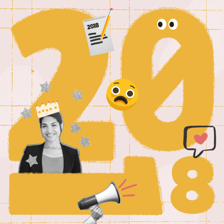 A fun graphic of the year 2018, which marks the start of employee self-evaluations and performance reviews