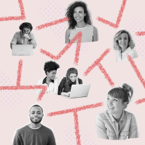 A graphic image effective change management process and a successful digital transformation among a diverse set of coworkers