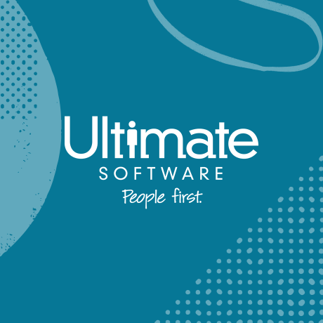 Ultimate Software logo with blue background
