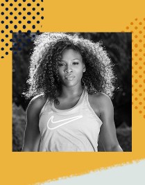 Serena Williams black and white photo