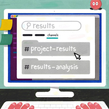 Illustration showing channels search closeup on a computer screen.