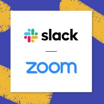 Slack and Zoom logos together: A sign of a new partnership and a joint commitment to making work communication better than ever.
