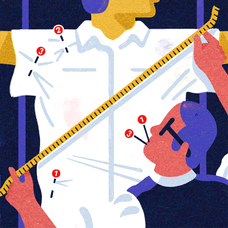 A tailor customizing clothes for a man