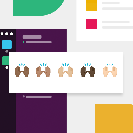 Hands with different skin tones lined in a row