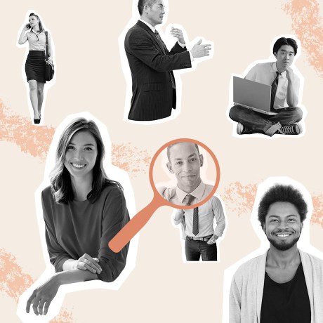 recruitment process hero magnifying glass looking at people