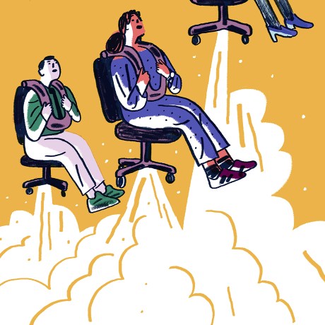 people in chairs lifting up into the air