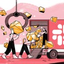 A team working together to move a project into Slack