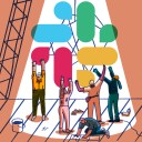 A team working together to bring an event to life in Slack