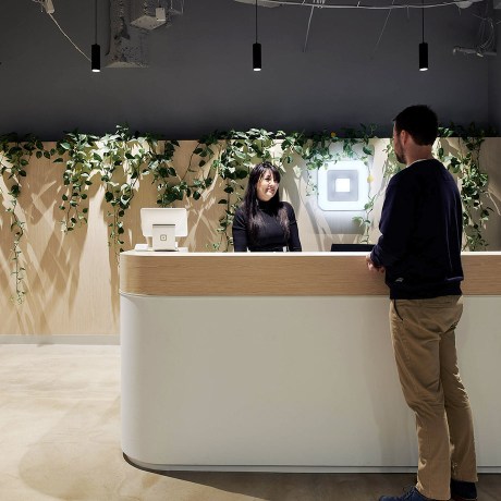 a man checking in to Square's Australia office