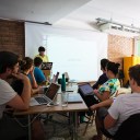 students learning in a classroom
